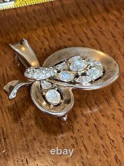 Alfred Philippe Early Crown Trifari Vintage Jeweled Symphony Bow Brooch LQ