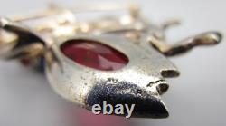 Alfred Philippe For Trifari Sterling Faux Moonstone Jelly Belly Bug Fly Brooch Alfred Philippe For Trifari Sterling Faux Moonstone Jelly Belly Bug Fly Brooch