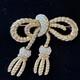 Alfred Philippe Pat Pend Crown Trifari Rope Pave Bow Brooch Pre-1955 articulated