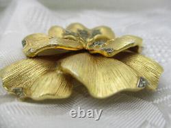 Alfred Philippe Rare Crown Trifari Pansy Rhinestone Brooch Pin Clip Earrings