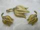 Alfred Philippe Rare Crown Trifari Tulip Rhinestone Brooch Pin Clip Earrings
