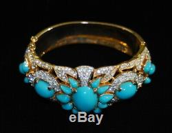 Alfred Philippe TRIFARI JEWELS OF INDIA FauxTurquoise Cabochon & Pearl Bracelet
