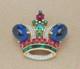 Alfred Philippe TRIFARI Large Jeweled RS Jelly Belly Crown Coronation Brooch Pin