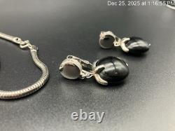 Alfred Philippe TRIFARI Lucite Waterfall Chandelier Necklace Earrings Bookpiece