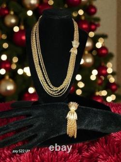 Alfred Philippe Trifari 6 Chain Necklace And Bracelet Set