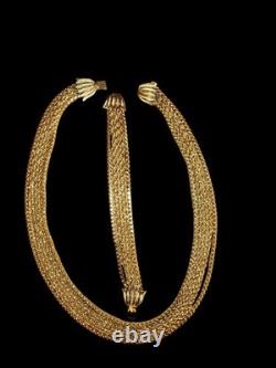 Alfred Philippe Trifari 6 Chain Necklace And Bracelet Set