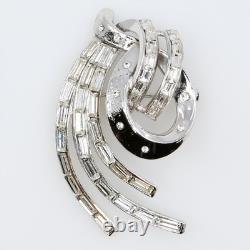 Alfred Philippe Trifari Comet Atomic Swoop Brooch Patent Rhinestone Brooch 1953