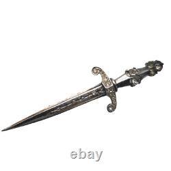 Alfred Philippe Trifari STERLING Silver Jeweled Sword Brooch Pin READ ME