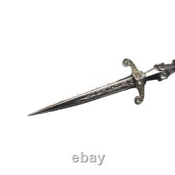 Alfred Philippe Trifari STERLING Silver Jeweled Sword Brooch Pin READ ME