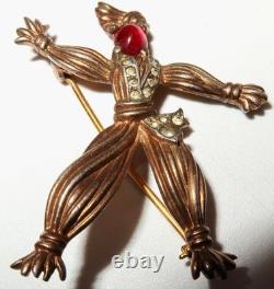 Alfred Philippe Trifari Sterling Rintintin Rag Doll Brooch, 1 1/4 X 1 5/8