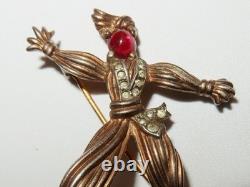 Alfred Philippe Trifari Sterling Rintintin Rag Doll Brooch, 1 1/4 X 1 5/8