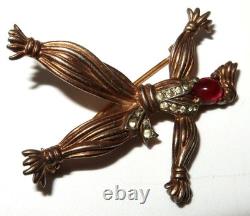 Alfred Philippe Trifari Sterling Rintintin Rag Doll Brooch, 1 1/4 X 1 5/8