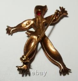 Alfred Philippe Trifari Sterling Rintintin Rag Doll Brooch, 1 1/4 X 1 5/8