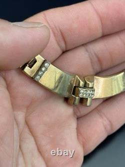 Alfred Philippe Trifari VTG Yellow Gold Tone Clear Rhinestone Necklace Signed