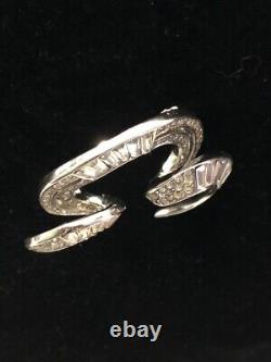 Alfred Philippe Vintage Crown Trifari crystal swirl brooch Diamante 1950's