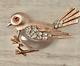 Alfred Philippe for Trifari Lucite Bird Brooch Red Eye Crystals Gold Tone RARE