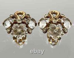 Alfred Philippe for Trifari Signed Molded Glass Fruit Salad Glass Earrings