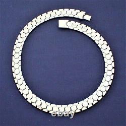 Alfred Philippe for Trifari Silver Tone Retro Honeycomb Link Necklace 15L