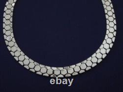 Alfred Philippe for Trifari Silver Tone Retro Honeycomb Link Necklace 15L