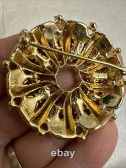 Alfred philippe trifari brooch with red glass cabochon