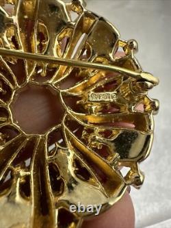 Alfred philippe trifari brooch with red glass cabochon