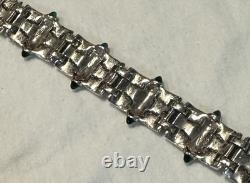 Antique Alfred Philippe KTF Trifari Green Cabochon & Rhinestone Bracelet 7.5