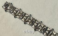 Antique Alfred Philippe KTF Trifari Green Cabochon & Rhinestone Bracelet 7.5