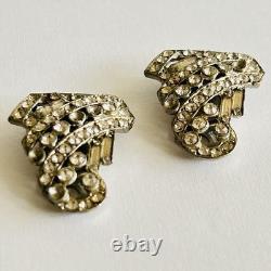 Antique Trifari Clip Mates Art Deco Rhinestone Dress Clips PAT 2050804 1930s