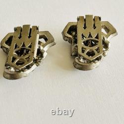 Antique Trifari Clip Mates Art Deco Rhinestone Dress Clips PAT 2050804 1930s