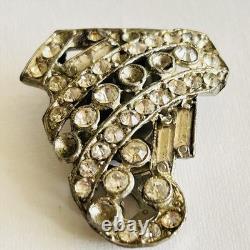 Antique Trifari Clip Mates Art Deco Rhinestone Dress Clips PAT 2050804 1930s