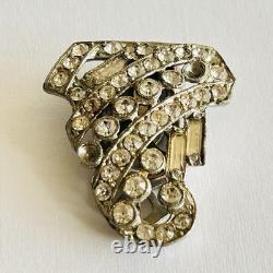 Antique Trifari Clip Mates Art Deco Rhinestone Dress Clips PAT 2050804 1930s