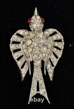 Antique Trifari Pat Pend Alfred Philippe Sterling Bird Fur Clip Brooch