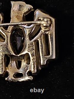Antique WWII 1940 Trifari Alfred Philippe Crystal Belly Patriot Eagle Pin Brooch