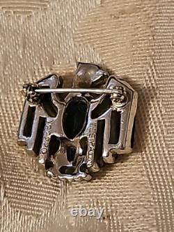 Antique WWII 1940 Trifari Alfred Philippe Crystal Belly Patriot Eagle Pin Brooch