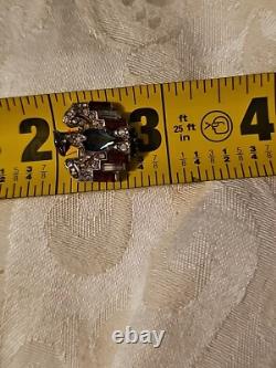 Antique WWII 1940 Trifari Alfred Philippe Crystal Belly Patriot Eagle Pin Brooch