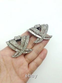 Art Deco KTF TRIFARI 1930s Alfred Philippe Dress Clips (A1165)