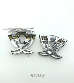 Art Deco KTF TRIFARI 1930s Alfred Philippe Dress Clips (A1165)