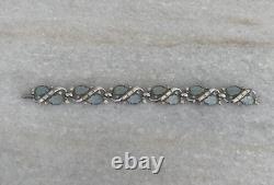 Beautiful Alfred Philippe Trifari Blue Leaf Rhinestone Bracelet