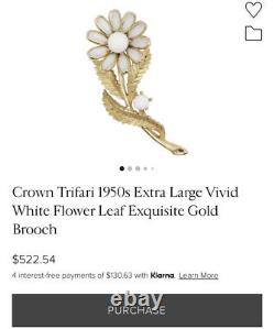 Beautiful Vintage Alfred Philippe Crown Trifari Poured Glass Flower Brooch Pin