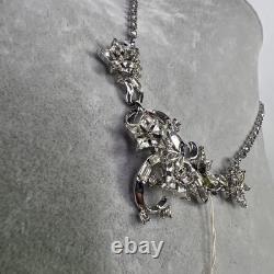 Beautiful Vintage Crown Trifari Alfred Philippe Rhinestone Necklace & Earrings