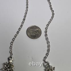 Beautiful Vintage Crown Trifari Alfred Philippe Rhinestone Necklace & Earrings