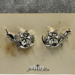Beautiful Vintage Crown Trifari Alfred Philippe Rhinestone Necklace & Earrings