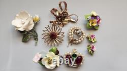 Brooch Pin Lot Coro Trifari Alfred Philippe Cara China Sarah Coventry Jon Anton