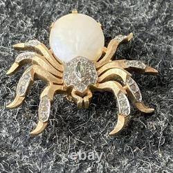 CROWN TRIFARI ALFRED PHILIPPE Gold Tone Spider Fantasia Pin Brooch MOP