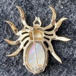 CROWN TRIFARI ALFRED PHILIPPE Gold Tone Spider Fantasia Pin Brooch MOP
