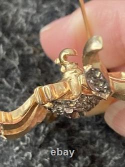 CROWN TRIFARI ALFRED PHILIPPE Gold Tone Spider Fantasia Pin Brooch MOP