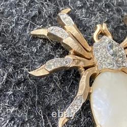CROWN TRIFARI ALFRED PHILIPPE Gold Tone Spider Fantasia Pin Brooch MOP