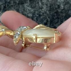 CROWN TRIFARI ALFRED PHILIPPE Gold Tone Spider Fantasia Pin Brooch MOP