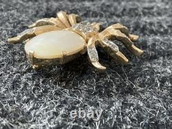 CROWN TRIFARI ALFRED PHILIPPE Gold Tone Spider Fantasia Pin Brooch MOP