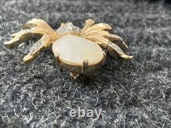 CROWN TRIFARI ALFRED PHILIPPE Gold Tone Spider Fantasia Pin Brooch MOP